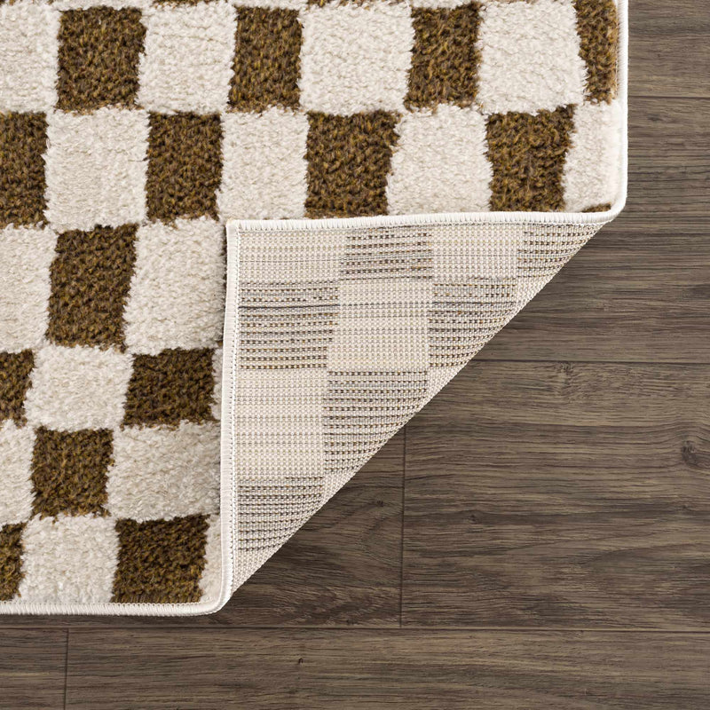 Lajos Brown Checkered Area Rug - Decor Addict, LLC