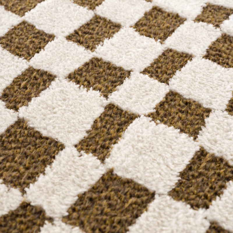 Lajos Brown Checkered Area Rug - Decor Addict, LLC