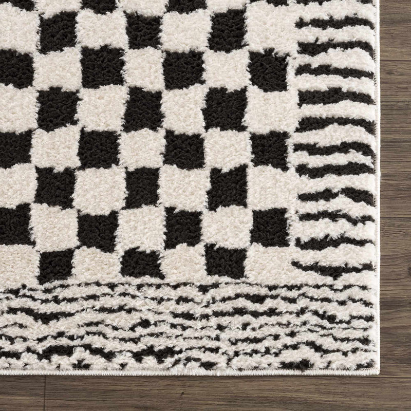 Leryn Black & White Checkered Area Rug - Decor Addict, LLC