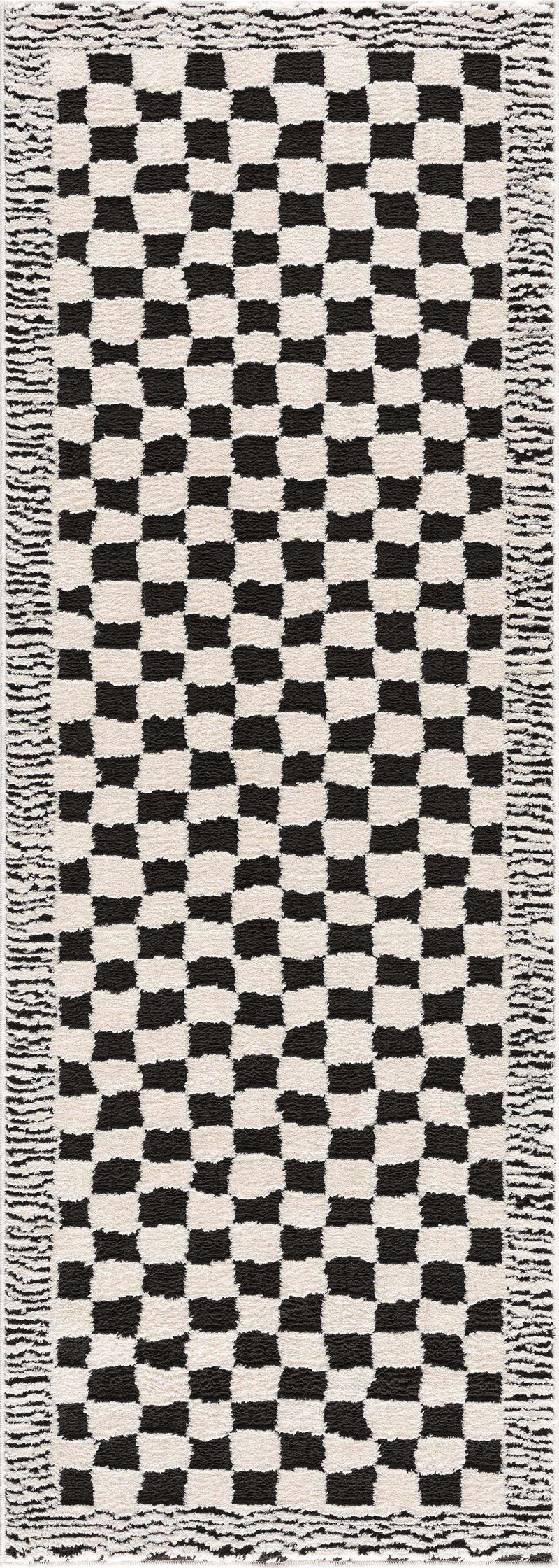 Leryn Black & White Checkered Area Rug - Decor Addict, LLC