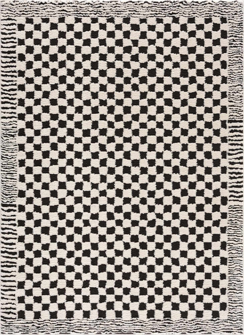 Leryn Black & White Checkered Area Rug - Decor Addict, LLC