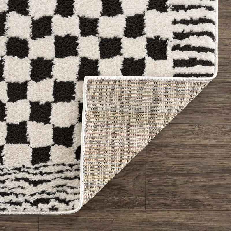 Leryn Black & White Checkered Area Rug - Decor Addict, LLC