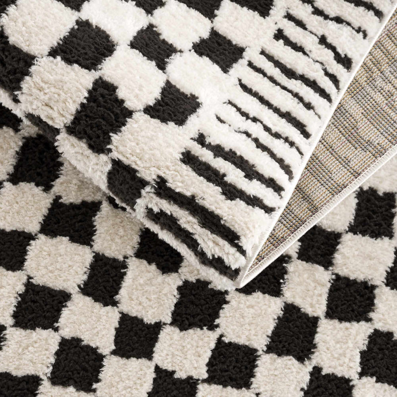 Leryn Black & White Checkered Area Rug - Decor Addict, LLC