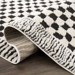 Leryn Black & White Checkered Area Rug - Decor Addict, LLC