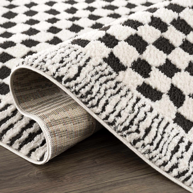 Leryn Black & White Checkered Area Rug - Decor Addict, LLC