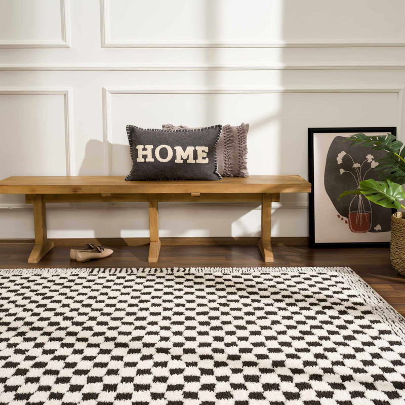 Leryn Black & White Checkered Area Rug - Decor Addict, LLC