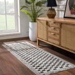 Leryn Black & White Checkered Area Rug - Decor Addict, LLC