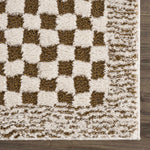 Leryn Brown&White Checkered Rug - Decor Addict, LLC