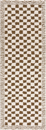 Leryn Brown&White Checkered Rug - Decor Addict, LLC