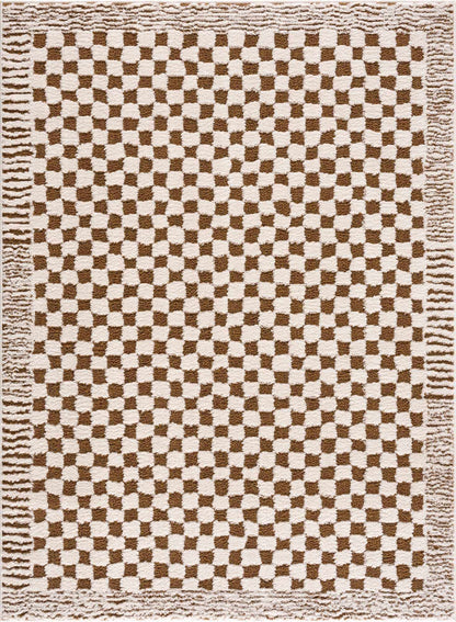 Leryn Brown&White Checkered Rug - Decor Addict, LLC
