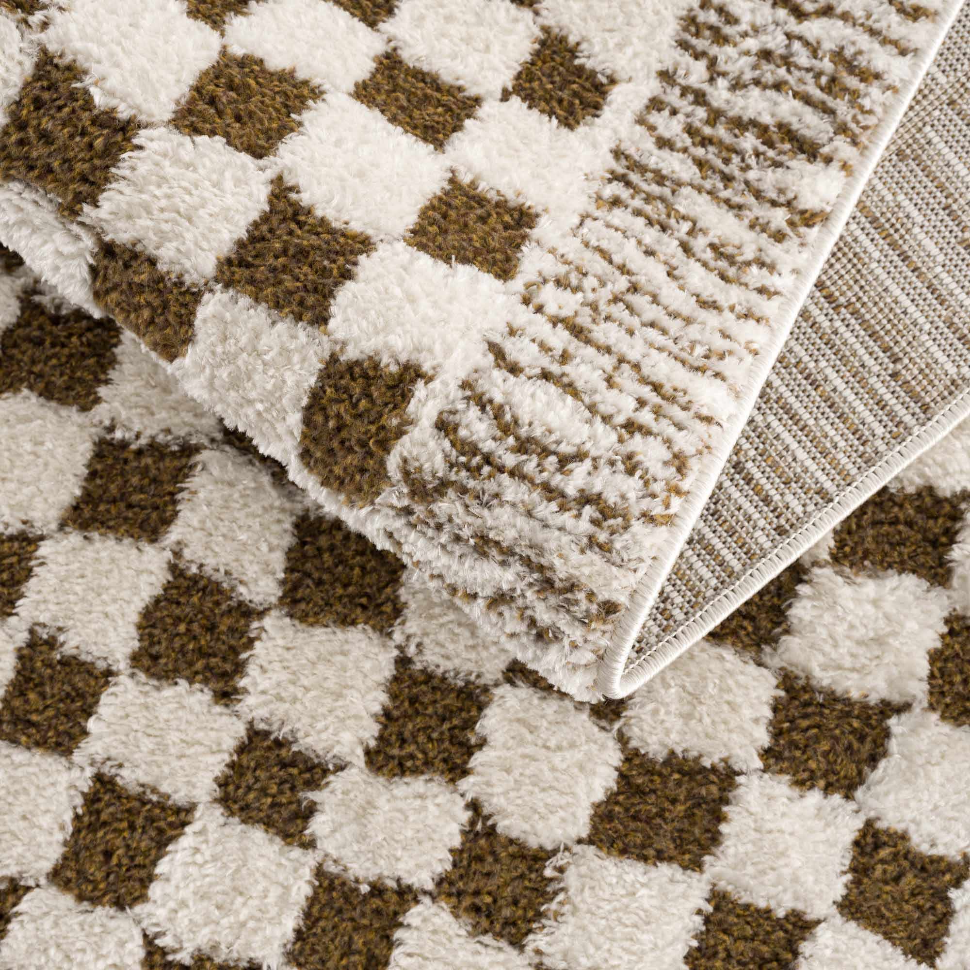 Leryn Brown&White Checkered Rug - Decor Addict, LLC