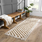 Leryn Brown&White Checkered Rug - Decor Addict, LLC