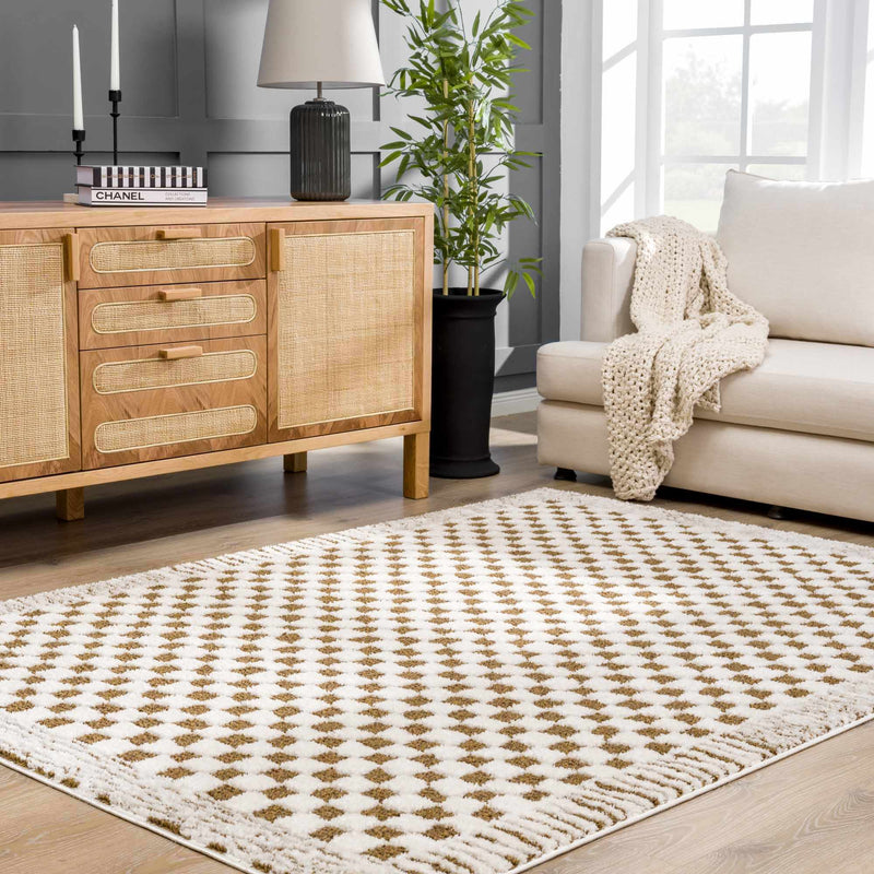 Leryn Brown&White Checkered Rug - Decor Addict, LLC