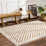 Leryn Brown&White Checkered Rug - Decor Addict, LLC