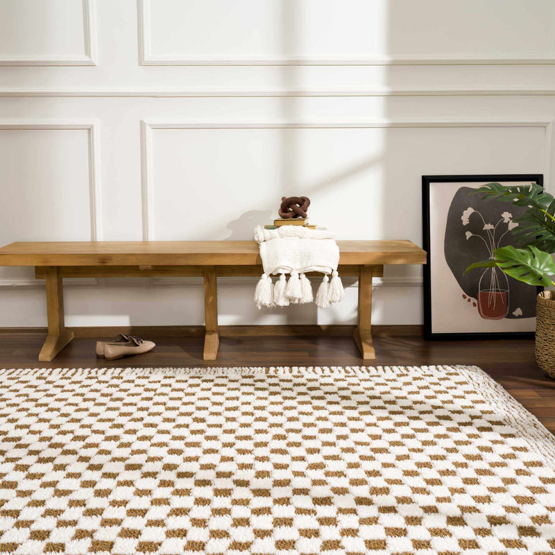 Leryn Brown&White Checkered Rug - Decor Addict, LLC