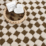 Leryn Brown&White Checkered Rug - Decor Addict, LLC