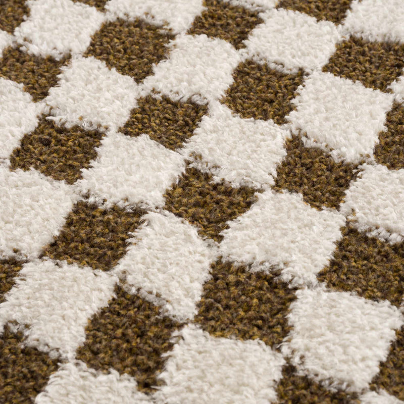 Leryn Brown&White Checkered Rug - Decor Addict, LLC