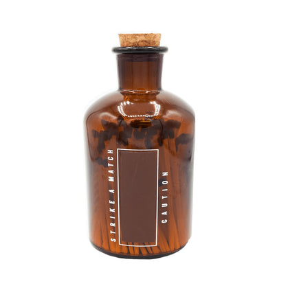 Black Tip Medium Amber Apothecary Safety Matches - 100 Count, 3" - Decor Addict, LLC