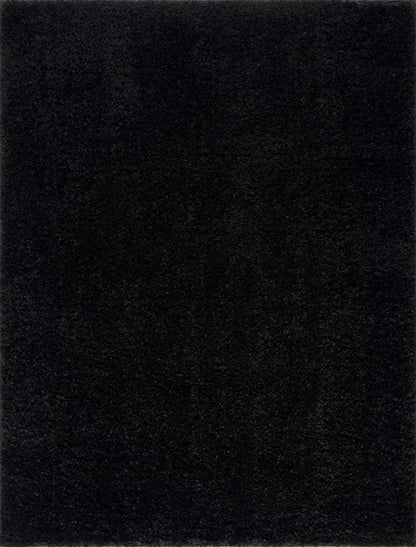 Faina Solid Black Shag Rug Washable - Decor Addict, LLC