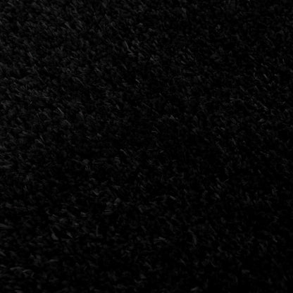 Faina Solid Black Shag Rug Washable - Decor Addict, LLC