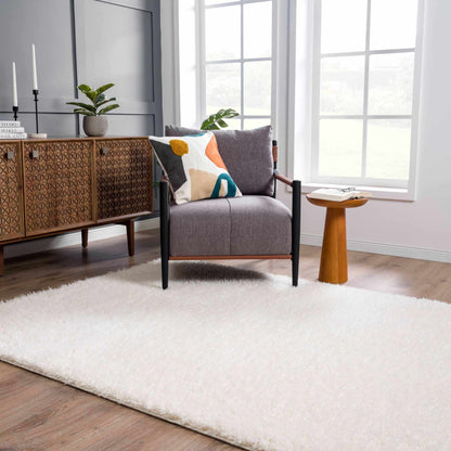 Faina Solid Cream Shag Rug Washable - Decor Addict, LLC