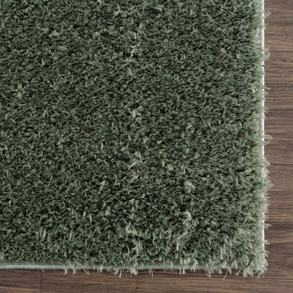 Faina Solid Green Shag Rug Washable - Decor Addict, LLC