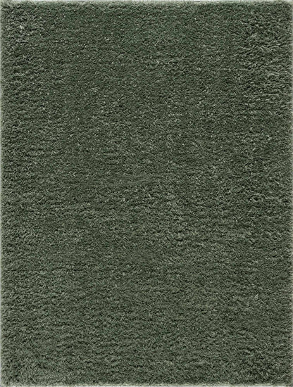 Faina Solid Green Shag Rug Washable - Decor Addict, LLC