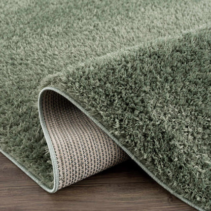 Faina Solid Green Shag Rug Washable - Decor Addict, LLC