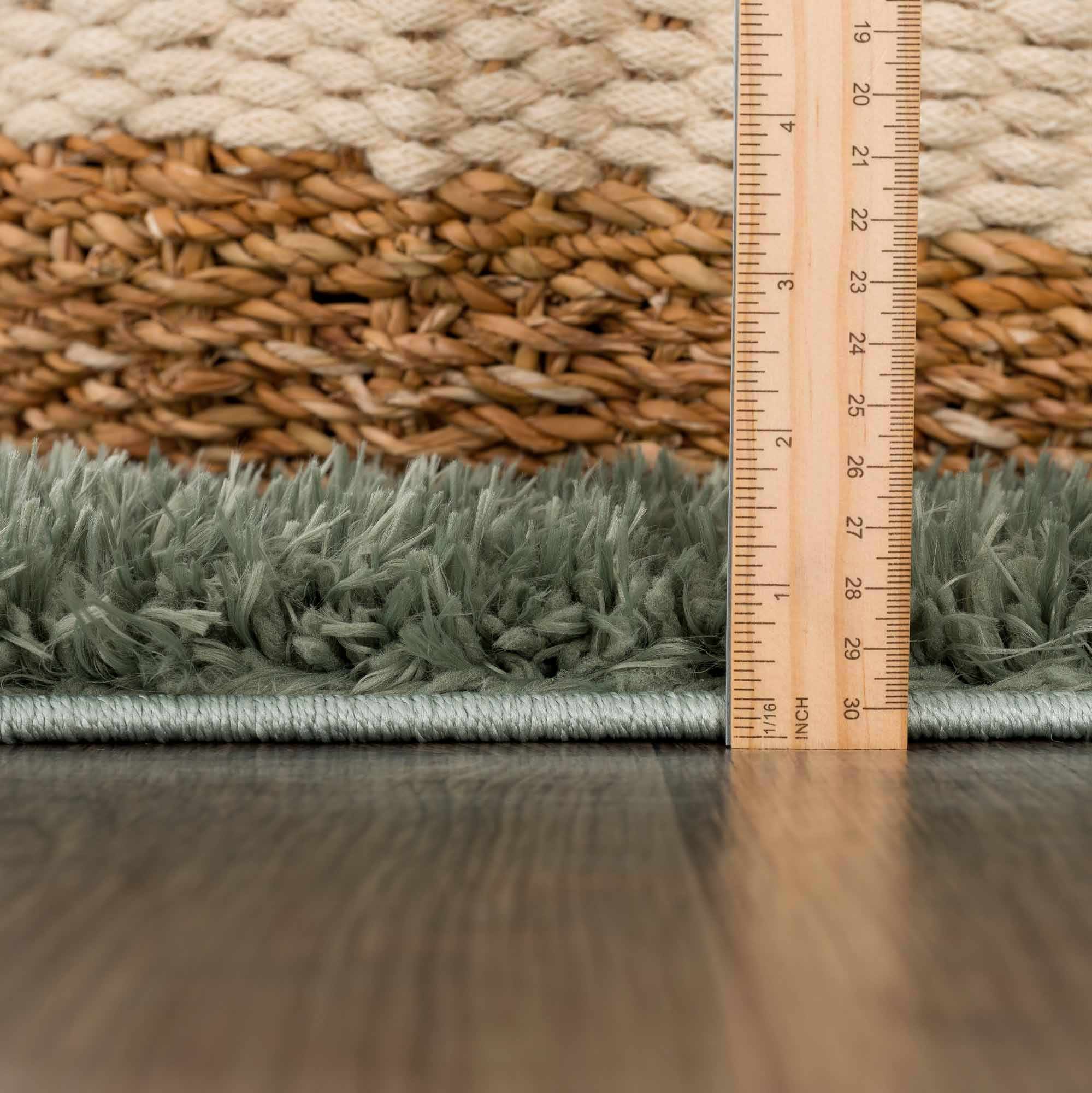 Faina Solid Green Shag Rug Washable - Decor Addict, LLC