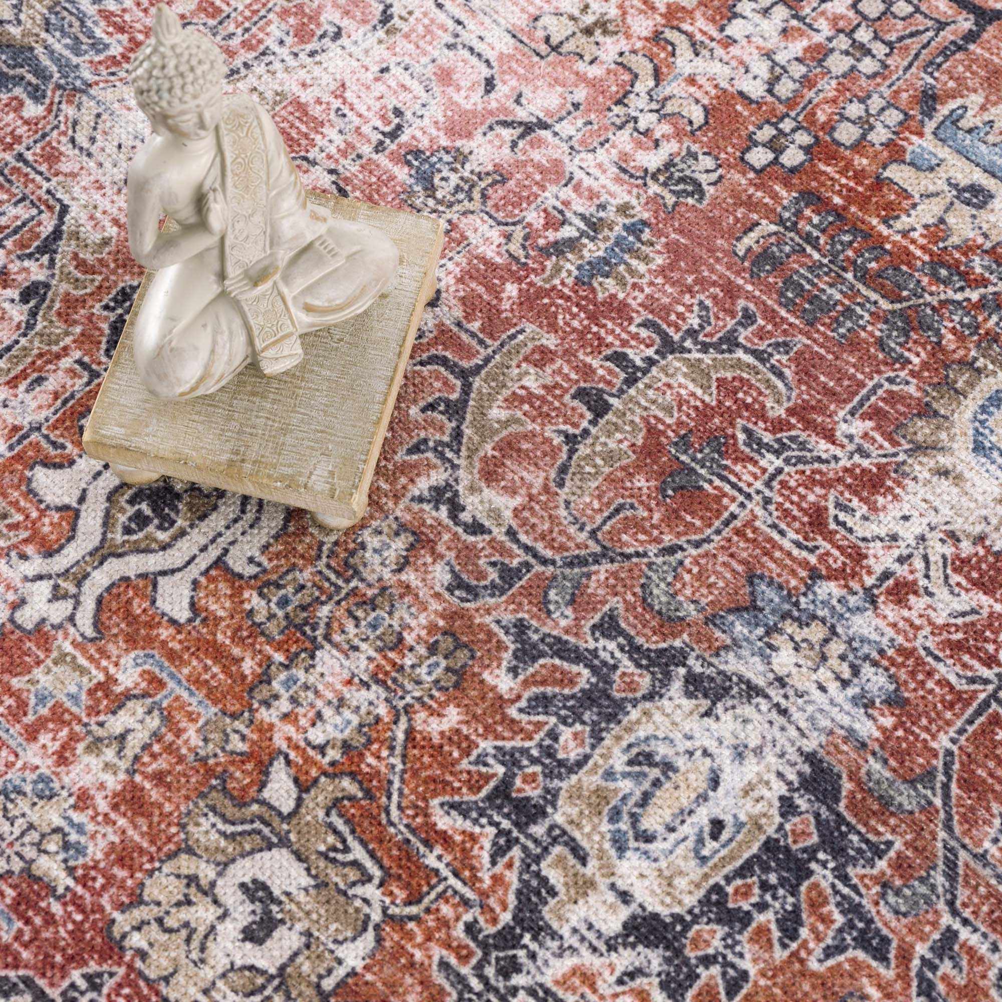 Burgundy Holi-2303 Washable Area Rug - Decor Addict, LLC