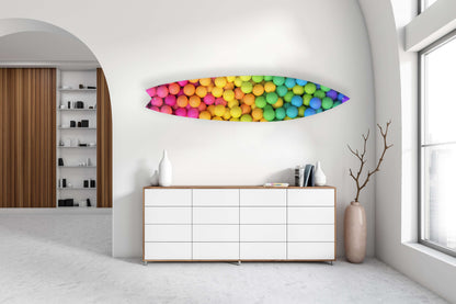 Colorful Balls Acrylic Surfboard Wall Art - Decor Addict, LLC