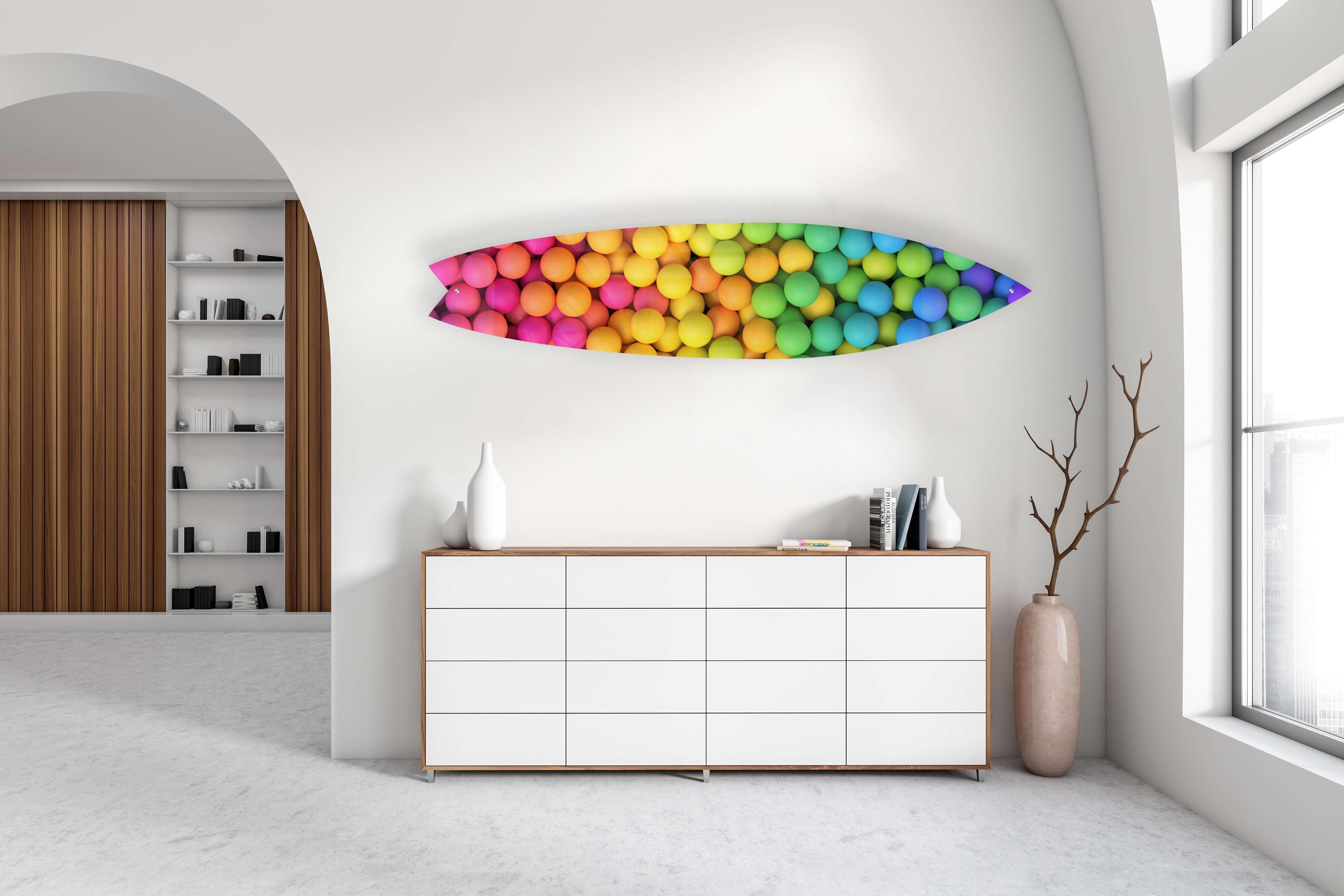 Colorful Balls Acrylic Surfboard Wall Art - Decor Addict, LLC