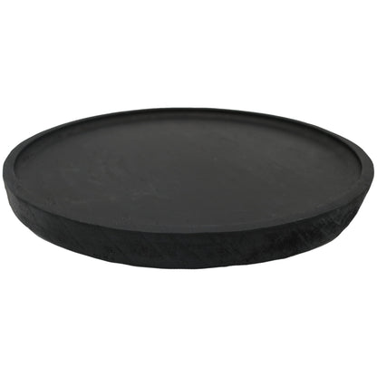 Large Black Round Wood Tray - Decor Addict, LLC