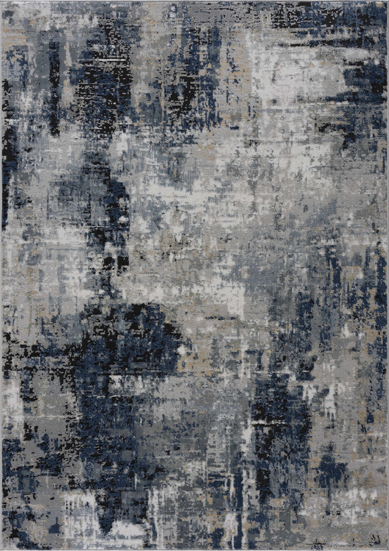 Campsall Gray&Blue Abstract Area Rug
