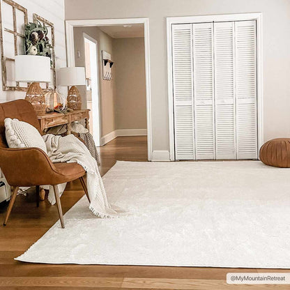 Judy Solid White Washable Rug - Decor Addict, LLC