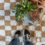 Kieu Yellow & White Checkered Area Rug - Decor Addict, LLC