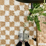 Kieu Yellow & White Checkered Area Rug - Decor Addict, LLC