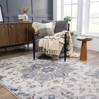 Calum Blue & Gray Area Rug - Decor Addict, LLC