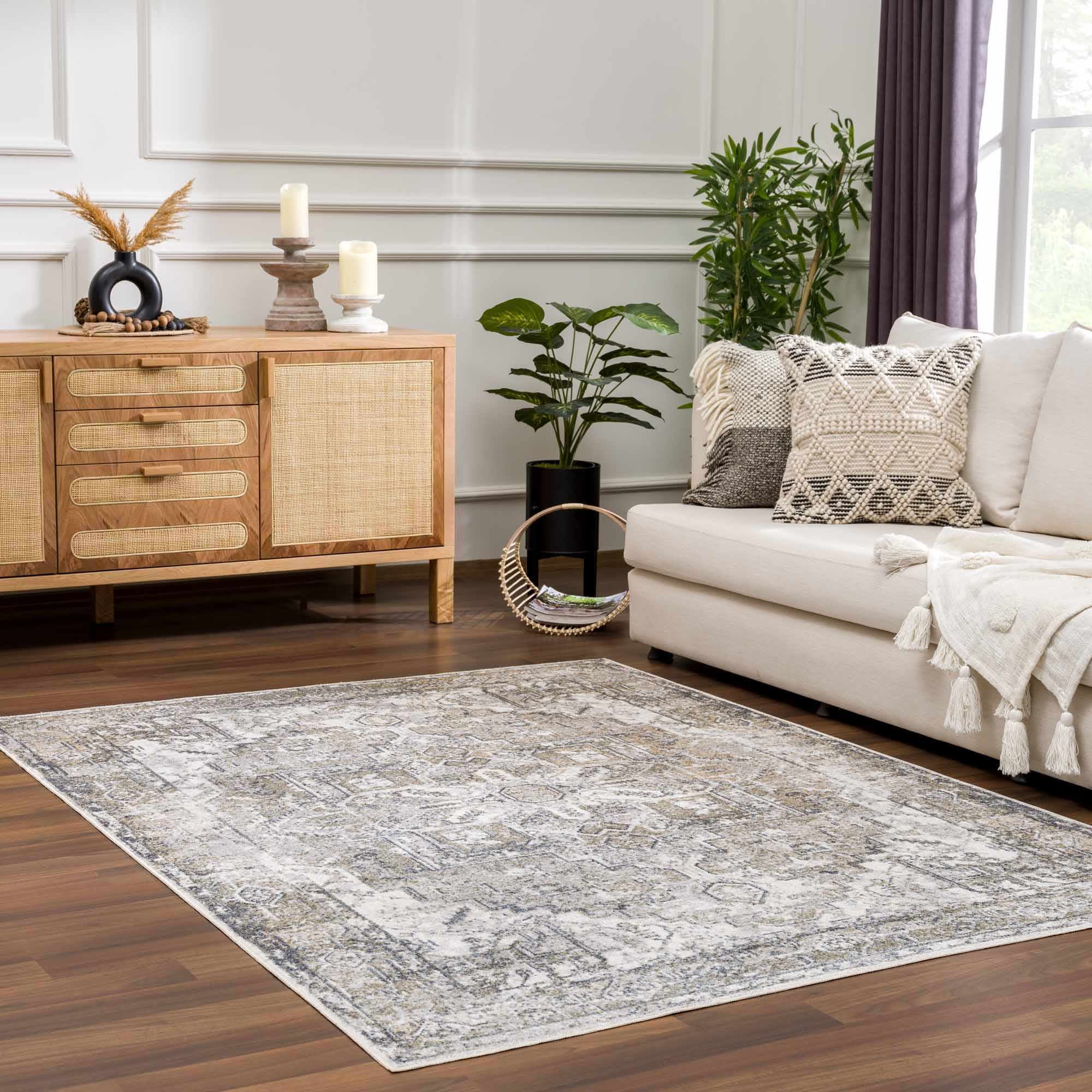 Olive Hera Washable Area Rug - Decor Addict, LLC