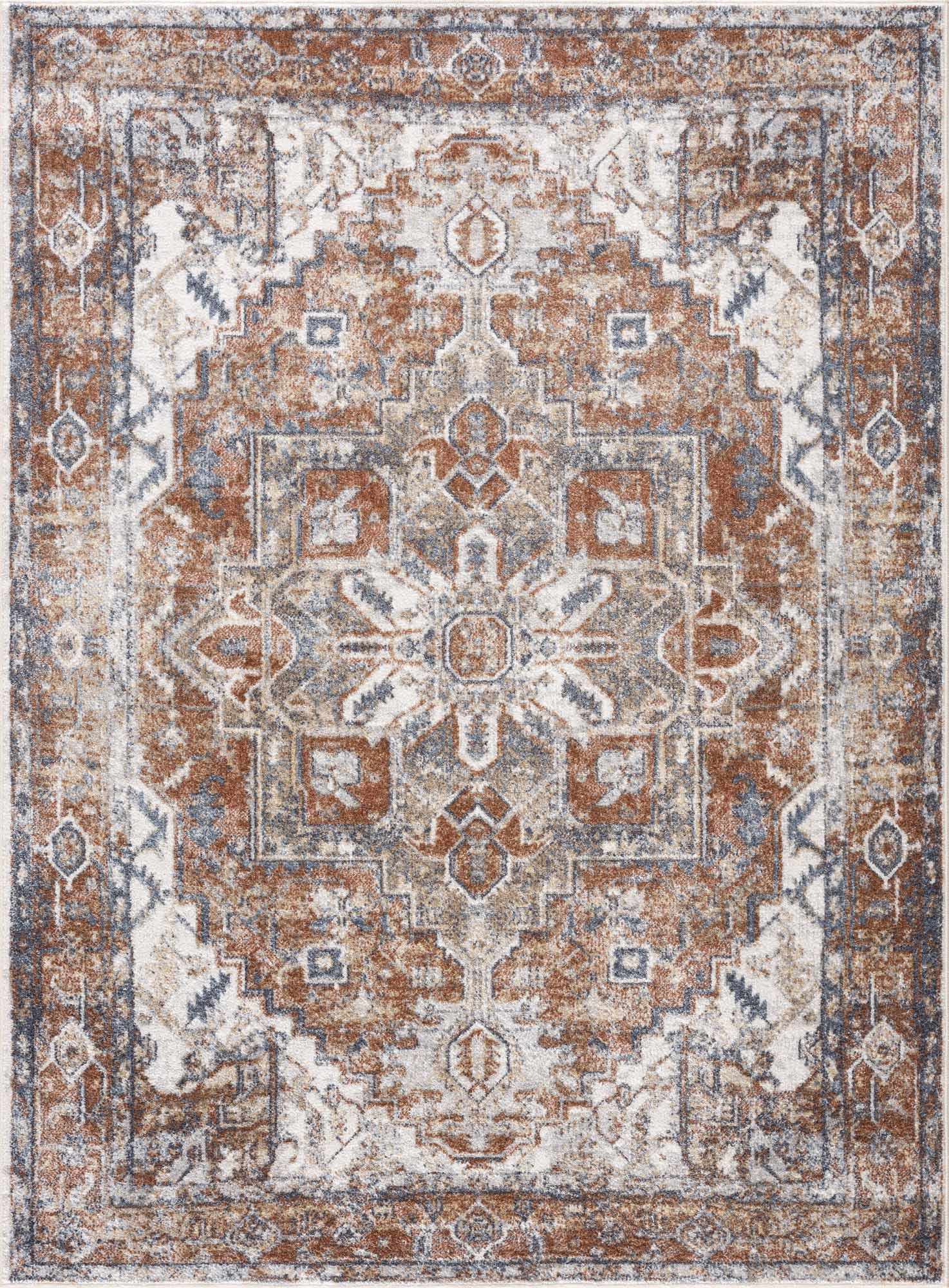 Rust Hera Washable Area Rug - Clearance - Decor Addict, LLC