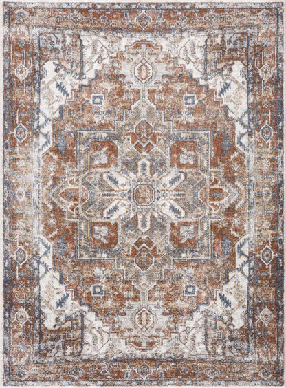 Rust Hera Washable Area Rug - Clearance - Decor Addict, LLC