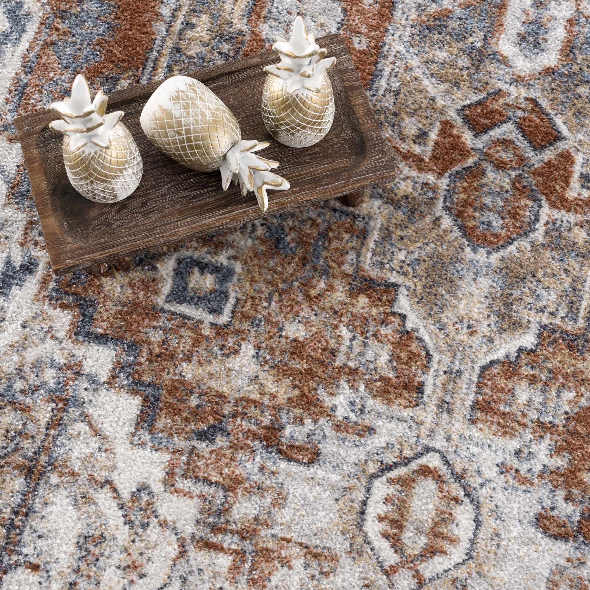 Rust Hera Washable Area Rug - Clearance - Decor Addict, LLC