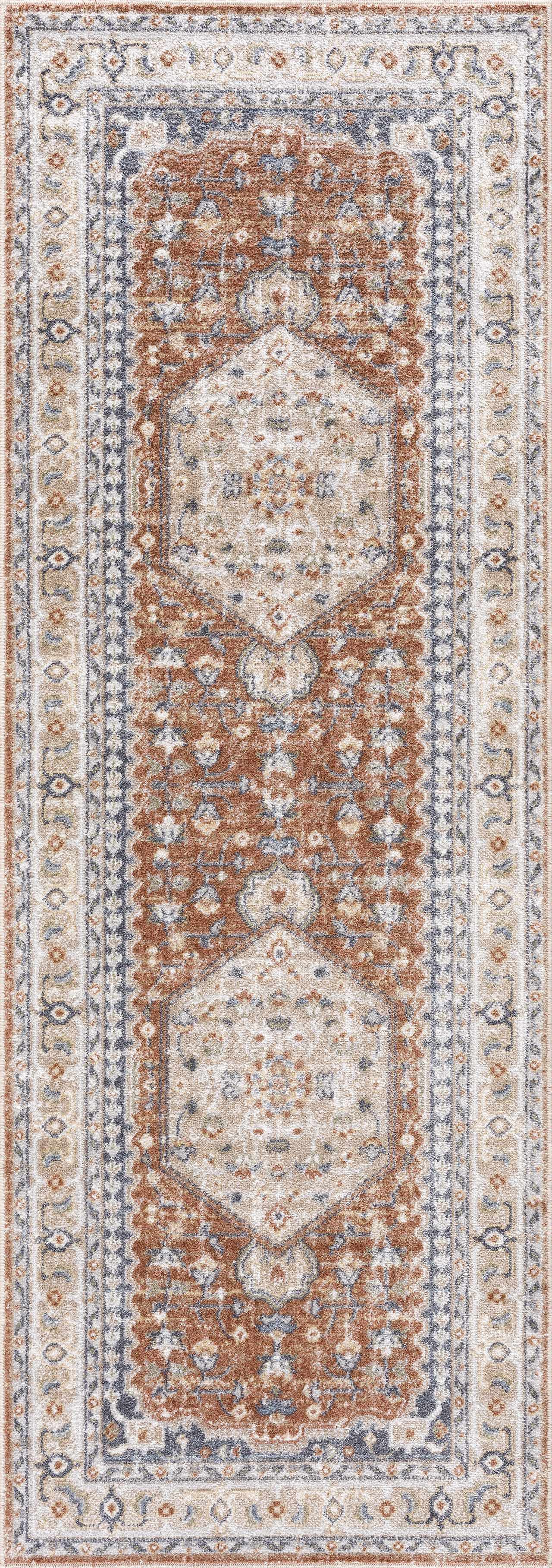 Gael Rust Washable Area Rug - Decor Addict, LLC