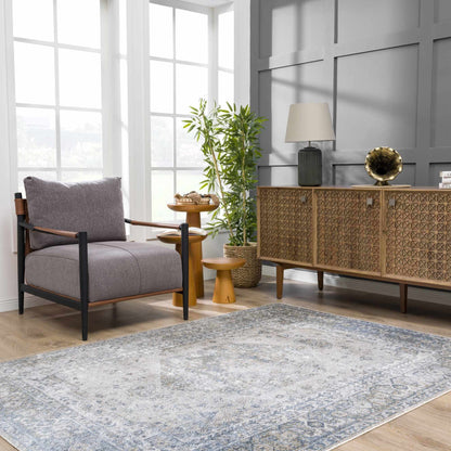 Gael Blue Washable Area Rug - Decor Addict, LLC