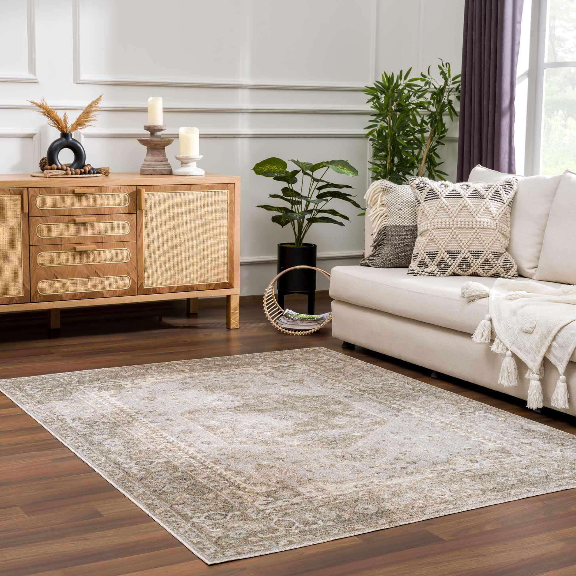 Gael Cream Washable Area Rug - Decor Addict, LLC