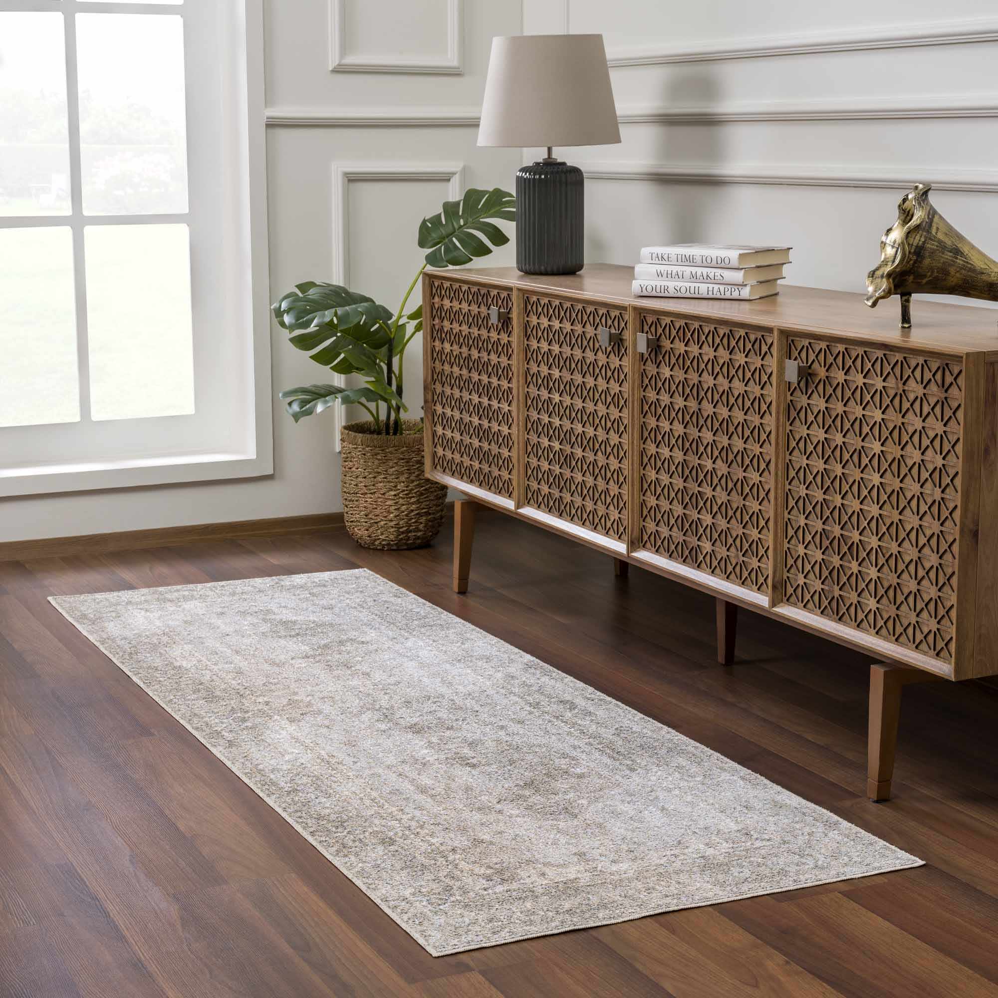 Gael Cream Washable Area Rug - Decor Addict, LLC