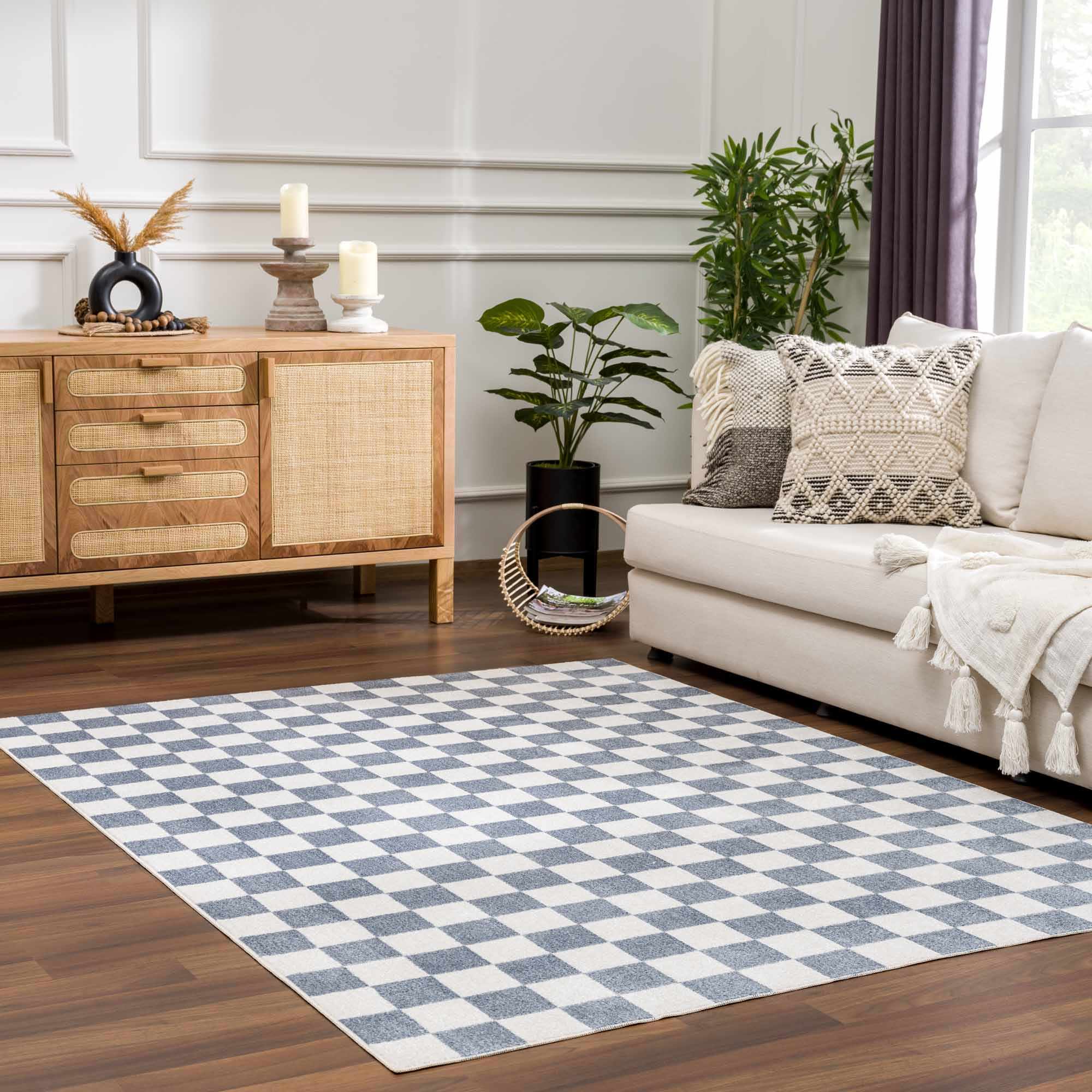 Brone Checkered Washable Area Rug - Decor Addict, LLC