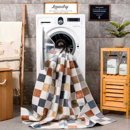 Alie Colorful Checkered Washable Rug - Decor Addict, LLC