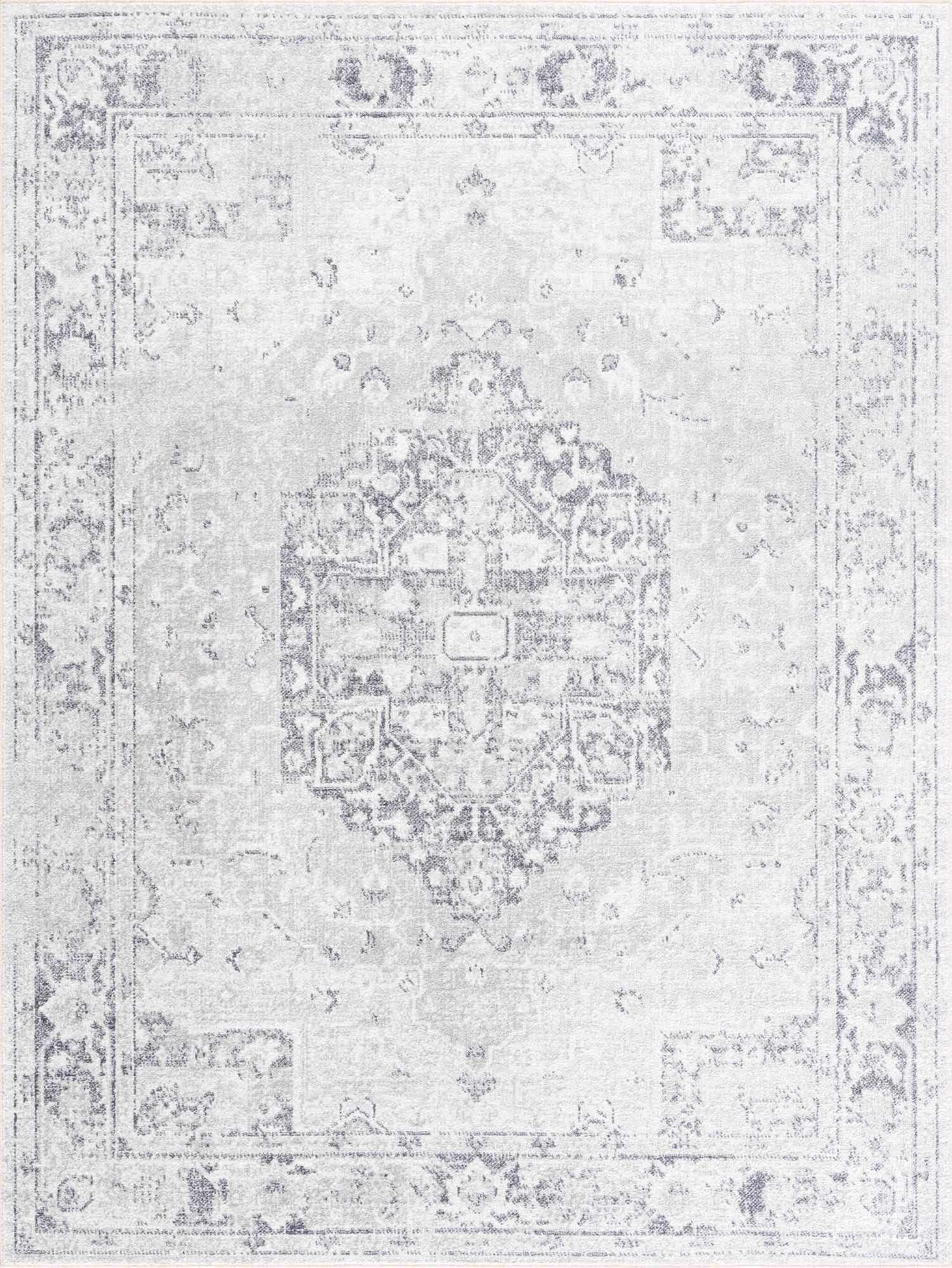 Akram Cream & Antrasit Washable Area Rug - Decor Addict, LLC