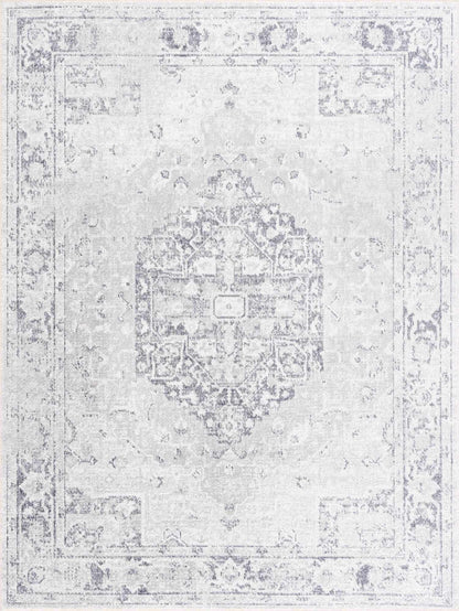 Akram Cream & Antrasit Washable Area Rug - Decor Addict, LLC